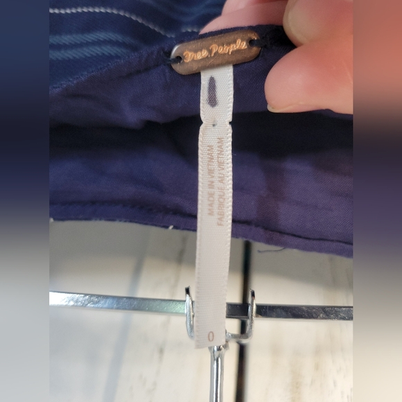 Nwot Free People Taylor Midi Skirt Stipes Blue 0 - Picture 9 of 10